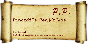 Pinczés Perjámos névjegykártya